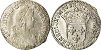 France 1/12 ECU, 10 Sols Coin, Louis XIV, 1/12 Écu à la mèche longue, Aix -