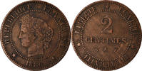 France 2 Centimes Coin, Cérès, Paris, Bronze, KM:827.1 -