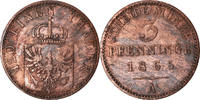 German States 3 Pfennig Coin, PRUSSIA, Wilhelm I, Berlin -