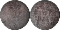 German States 1/48 Thaler, 1/2 Groschen Coin, PRUSSIA, Friedrich II -