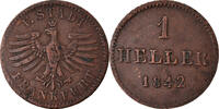 German States Heller Coin, FRANKFURT AM MAIN, Copper, KM:327 -