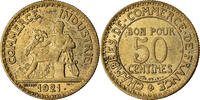 France 50 Centimes Coin, Chambre de commerce, Paris -