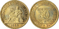 France 50 Centimes Coin, Chambre de commerce, Paris -