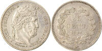 France 25 Centimes Coin, Louis-Philippe, Paris, Silver -