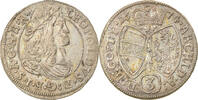 Austria 3 Kreuzer Coin, Leopold I, Hall, Silver, KM:1245 -