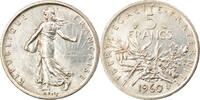 France 5 Francs Coin, Semeuse, Silver, KM:926, Gadoury:770 -