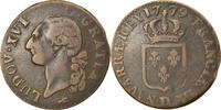 France Sol Coin, Louis XVI, Sol ou sou, Lyon, Copper -