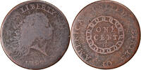 United States 1 Cent Flowing Hair, Philadelphia, Chain, Periods, Copper -
