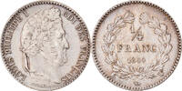 France 1/4 Franc Coin, Louis-Philippe, Lille, Silver -