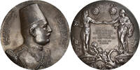 Egypt Medal Fuad I, Official Visit to Czechoslovakia, Silver, Vernier -