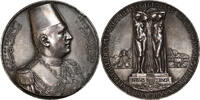Egypt Medal Fuad I, Official Visit in Rome, Silver, Aurelio Mistruzzi -