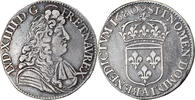 France 1/2 Ecu Coin, Louis XIV, 1/2 Écu à la cravate, Paris -