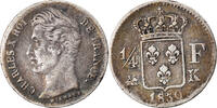 France 1/4 Franc Coin, Charles X, Bordeaux, Silver, KM:722.7 -