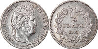 France 1/4 Franc Coin, Louis-Philippe, Bordeaux, Silver -