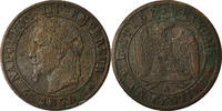 France Centime Coin, Napoleon III, Paris, KM 795.1 -