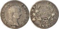 France 1/4 Franc Coin, Napoléon I, Torino, Very rare -