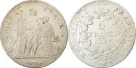 France 5 Francs Coin, Union et Force, Perpignan, Silver -