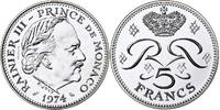 Monaco 5 Francs Rainier III, Paris, Pattern, Silver -