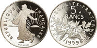 France 5 Francs Coin, Semeuse, Paris, Proof, Nickel Clad -