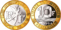 France 10 Francs Coin, Génie, Paris, Proof, Bi-Metallic -