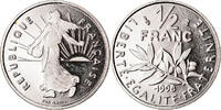 France 1/2 Franc Coin, Semeuse, Paris, Proof, Nickel -