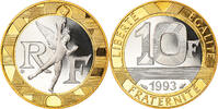 France 10 Francs Coin, Génie, Paris, Proof, Bi-Metallic -
