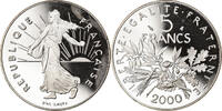 France 5 Francs Coin, Semeuse, Paris, Proof, Nickel Clad -