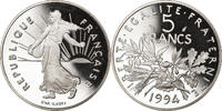 France 5 Francs Coin, Semeuse, Paris, Proof, Nickel Clad -