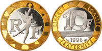 France 10 Francs Coin, Génie, Paris, Proof, Bi-Metallic -