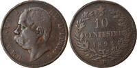 Italy 10 Centesimi Coin, Umberto I, Rome, Copper, KM:27.2 -