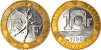 France 10 Francs Coin, Génie, BU, Bi-Metallic, Gadoury:827 -