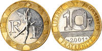 France 10 Francs Coin, Génie, BU, Bi-Metallic, Gadoury:827 -