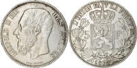 Belgium 5 Francs, 5 Frank Coin, Leopold II, Silver, KM:24 -