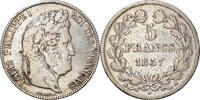 France 5 Francs Coin, Louis-Philippe, Paris, Silver -