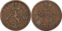 Sweden 2 Ore, S.M. Coin, Frederick I, Copper, KM:437 -
