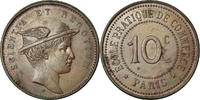 France 10 Centimes Coin, Ecole Pratique de Commerce, Paris, Copper -