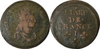France Liard de France Coin, Louis XIV, Limoges, Copper -