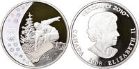 Canada 25 Dollars Coin, Elizabeth II, Snowboarding, Silver -