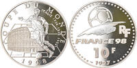 France 10 Francs Coin, World Cup 98, Italie, Proof, Silver -