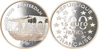 France 100 Francs-15 Euro Coin, Magere Brug, Amsterdam, Proof -