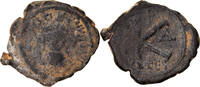 Half Follis Coin, Justin II, Thessalonica, Copper, Sear:365 -