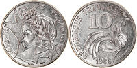 France 10 Francs Coin, Jimenez, Variety, Nickel, KM:959 -