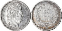 France 25 Centimes Coin, Louis-Philippe, Paris, Silver -
