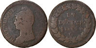 France Decime Coin, Dupré, Geneva, Bronze, KM:644.6 -