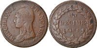 France Decime Coin, Dupré, Paris, Bronze, KM:644.1 -