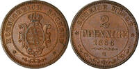 German States 2 Pfennig Coin, SAXONY-ALBERTINE, Johann -