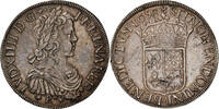 France Écu de Béarn à la mèche longue Louis XIV, Morlaas, Silver -