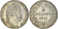 France 5 Francs Coin, Louis-Philippe, Rouen, Silver -
