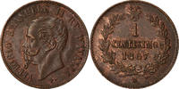 Italy Centesimo Coin, Vittorio Emanuele II, Milan, Copper -