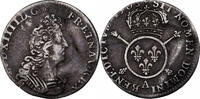 France 1/12 Ecu aux insignes Louis XIV, Paris, reformed, Silver -